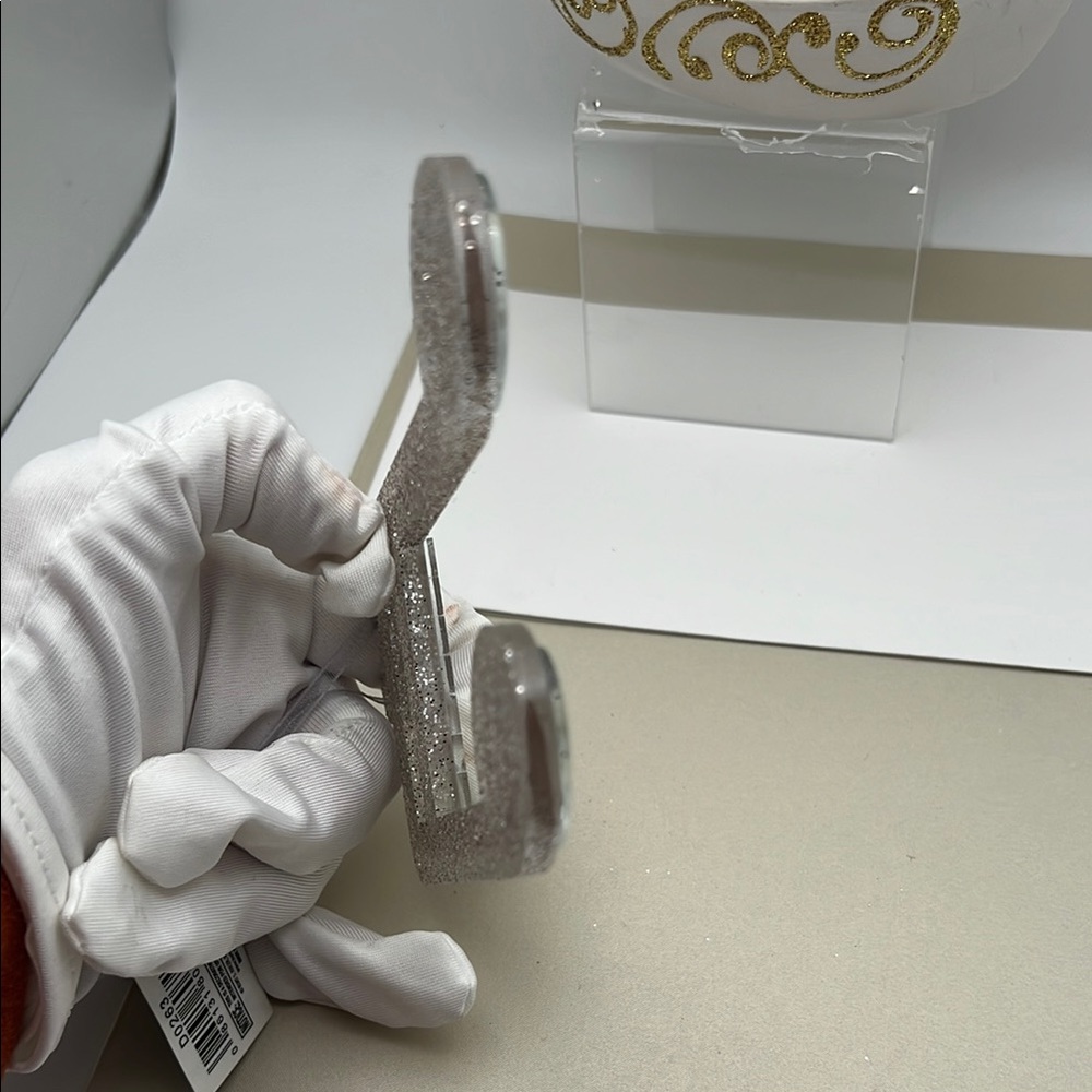 Silver / Glitter / Mirrors Music Note Ornament 4.5” H x 4.5” W x .25” D - Picture 8 of 15